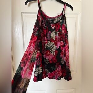 INC International Concepts Black and Red Floral Skirt